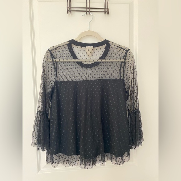 Target Black Spotted Sheer Top - Picture 2 of 4